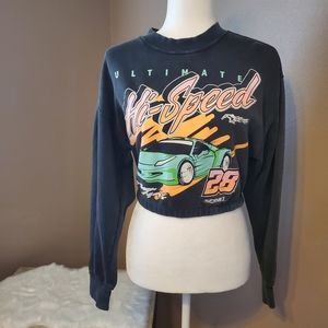 H&M Mustang Racing #28 Crop Sweater Sz S